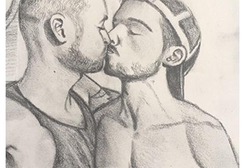 Après les 1000 pénis, cet artiste dessine 100 baisers pour banaliser l’homosexualité