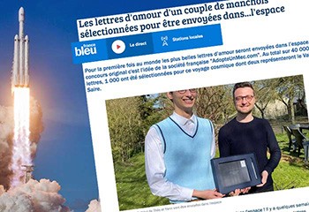 La lettre d’amour d’un couple gay du Cotentin va partir dans l’espace !