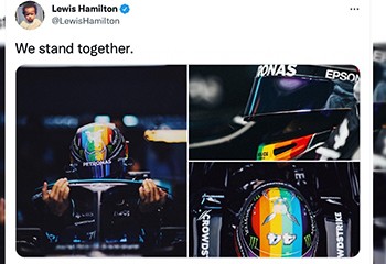 F1 : Lewis Hamilton porte au Qatar un casque en défense des personnes LGBTI+